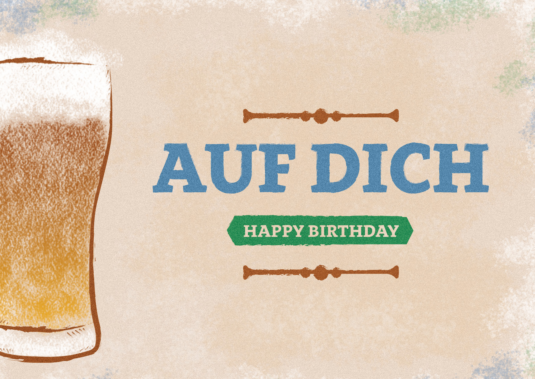 Postkarte Geburtstag, Happy Birthday, Bier